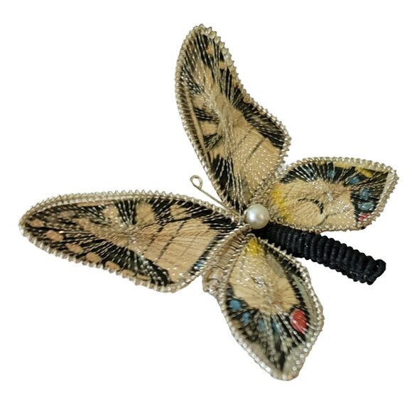 Princess Handmade West Germany Spun Style Butterfly Pin L40 - Picture 3 of 10